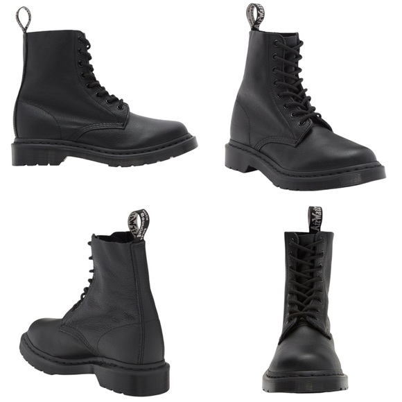 Dr. Doc Martens 1460 Pascal Mono Black Lace Up Boots 8-Hole 6 7 - Picture 1 of 12